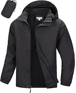 33,000ft Men's Packable Waterproof Jackets Lightweight Breathable Raincoat