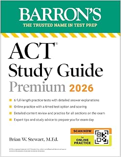 ACT Study Guide Premium, 2026: 6 Practice Tests + Comprehensive Review + Online Practice for the New Enhanced ACT (Barron's ACT Prep)