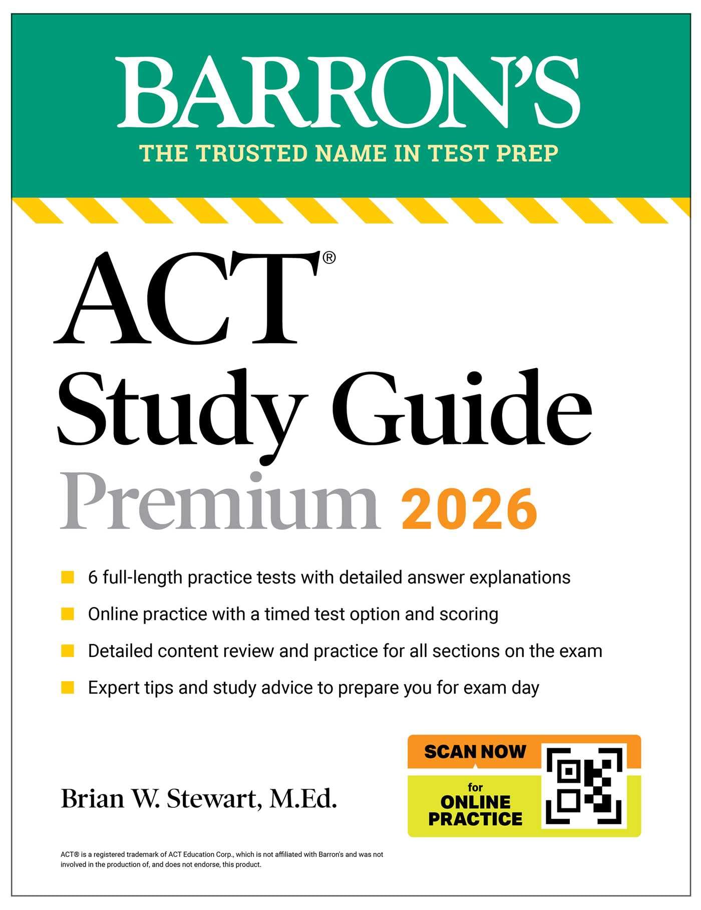 ACT Study Guide Premium, 2026: 6 Practice Tests + Comprehensive Review + Online 
