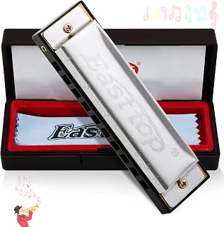 East top Harmonica, Blues Diatonic Harmonica Key of C 10 Holes 20 Tones Mouth Organ harmonica For Kids, Adults, Beginners, Professionals and Students