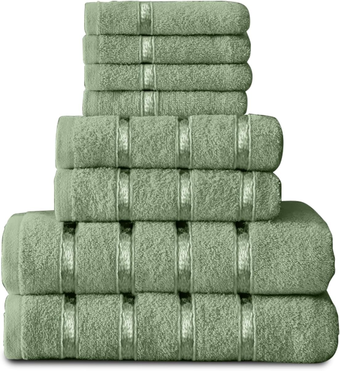 GC GAVENO CAVAILIA 8 Piece Egyptian Cotton Towels - Quick Dry Highly Absorbent B