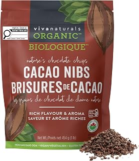 Viva Naturals Organic Cacao Nibs, Cocoa Nibs, Vegan, Non-GMO, Keto, 1 lb