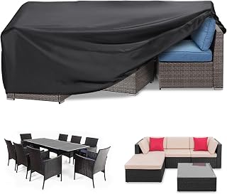 RICHIE Garden Furniture Cover Waterproof Heavy Duty 420D Oxford Fabric 170x95x71cm Rectangular Garden Table Covers Patio Table Cover Waterproof Anti-UV Furniture Covers for Furniture Sets