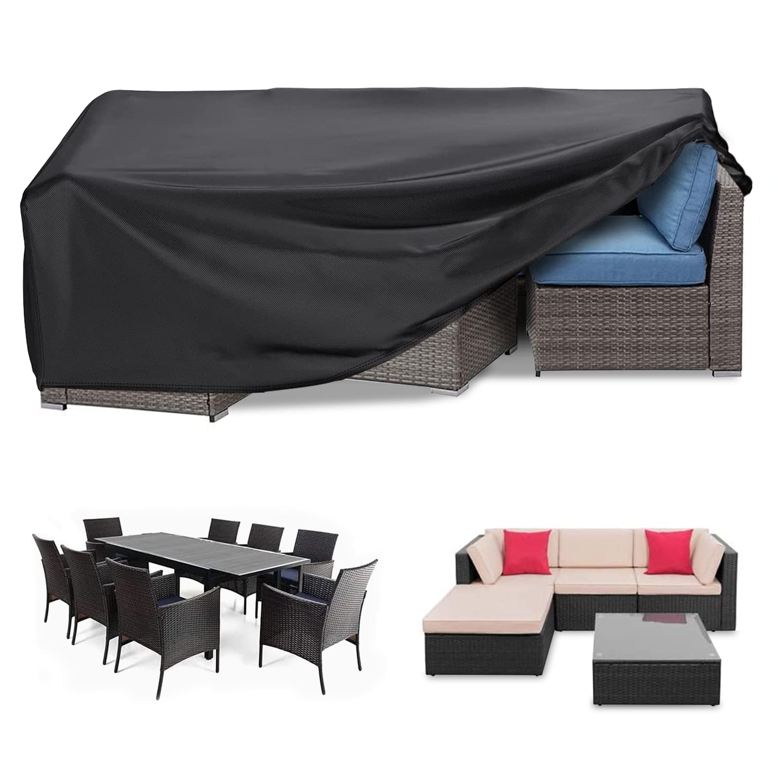 RICHIE Garden Furniture Cover Waterproof Heavy Duty 420D Oxford Fabric 170x95x71