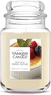 Yankee Candle Large Jar Scented Candle with up to 150 Hour Burn Time, Premium Plant Wax Blend for Cleaner Consistent Burn and Room Filling Fragrance, 22 oz, Vanilla Crème Brule