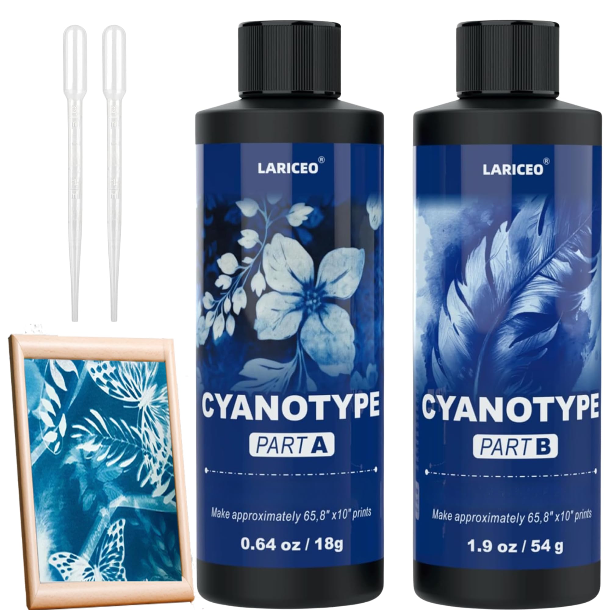 16oz Cyanotype Kit for Fabric & Paper, Easy-Mix Cyanotype Solution, 2 Tools | Su