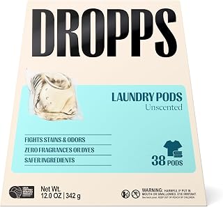 Dropps Laundry Pods, Unscented (38 Count) - Free & Clear Laundry Detergent