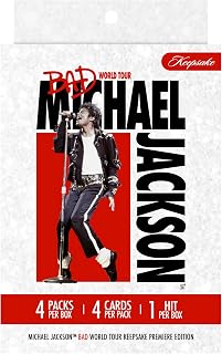 Michael Jackson Bad World Tour Keepsake Premiere Mini Box Trading Cards | 4 Packs, Authentic Worn Glove Relics, 300+ Card Set, 1/1 Cut Signature Chase, Numbered Parallels