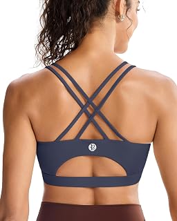 RUNNING GIRL Sports Bras for Women,Padded Sports Bra Tank Top Sexy Crisscross Back High Impact Longline Workout Yoga Bra