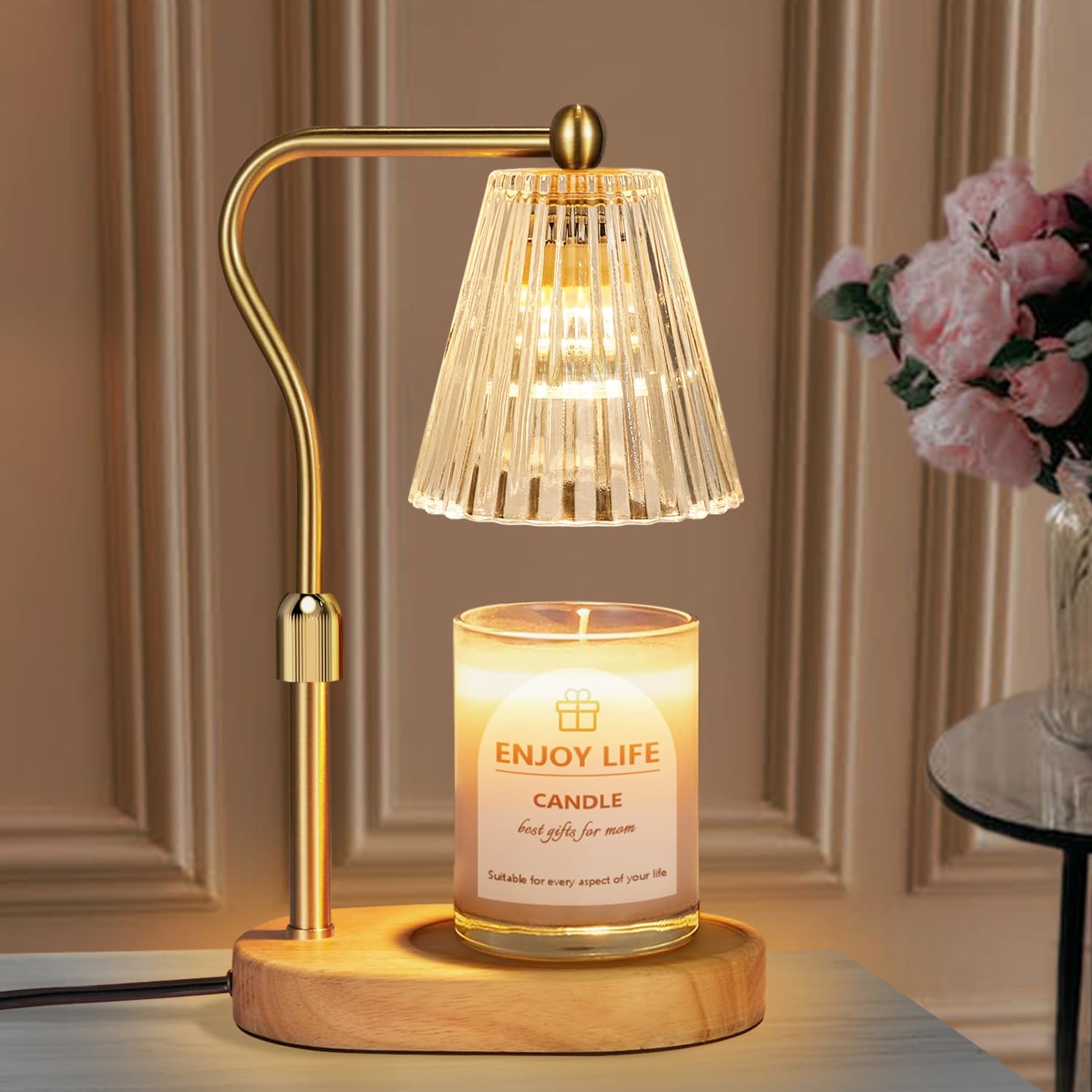 seenlast Candle Warmer Lamp with Timer Dimmer Adjustable Height for New Home Bed