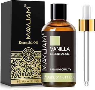 MAYJAM Vanilla Essential Oil for Diffuser Soap Candle Making, 30ML | Long Lasting Scents, Vanilla Oil for Skin, Ideal for Home Office Yoga Use