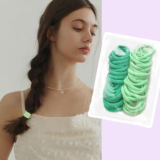 50 Pieces Seamless Hair Bands for Women No Damage Thick Hair Bands Soft Rubber Bands Ponytail Holders Suitable for All Textures