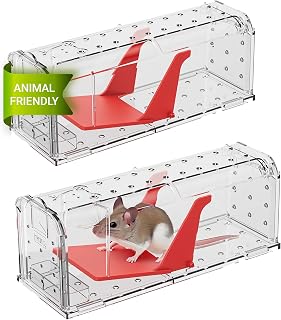 Roshield 2 x Humane Mouse Traps Indoor Outdoor Pest Trap Trap Live Pest Trap Pet Kids Friendly Reusable Mouse Trap for Rodents and Mice