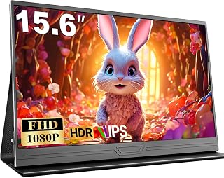 CUIUIC Portable Monitor, 15.6 Inch 1080P FHD IPS Second Screen for Laptop | USB-C & Mini HDMI, Eye Care, Xbox, Mac, Phone