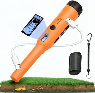 Dmyond Rechargeable Metal Detector Pinpointer,800mAh Battery,IP6 Waterproof | for Adults & Kids, Maximum detection depth up to 4", 3 Alert Modes Handheld Pin Pointer Wand, Orange