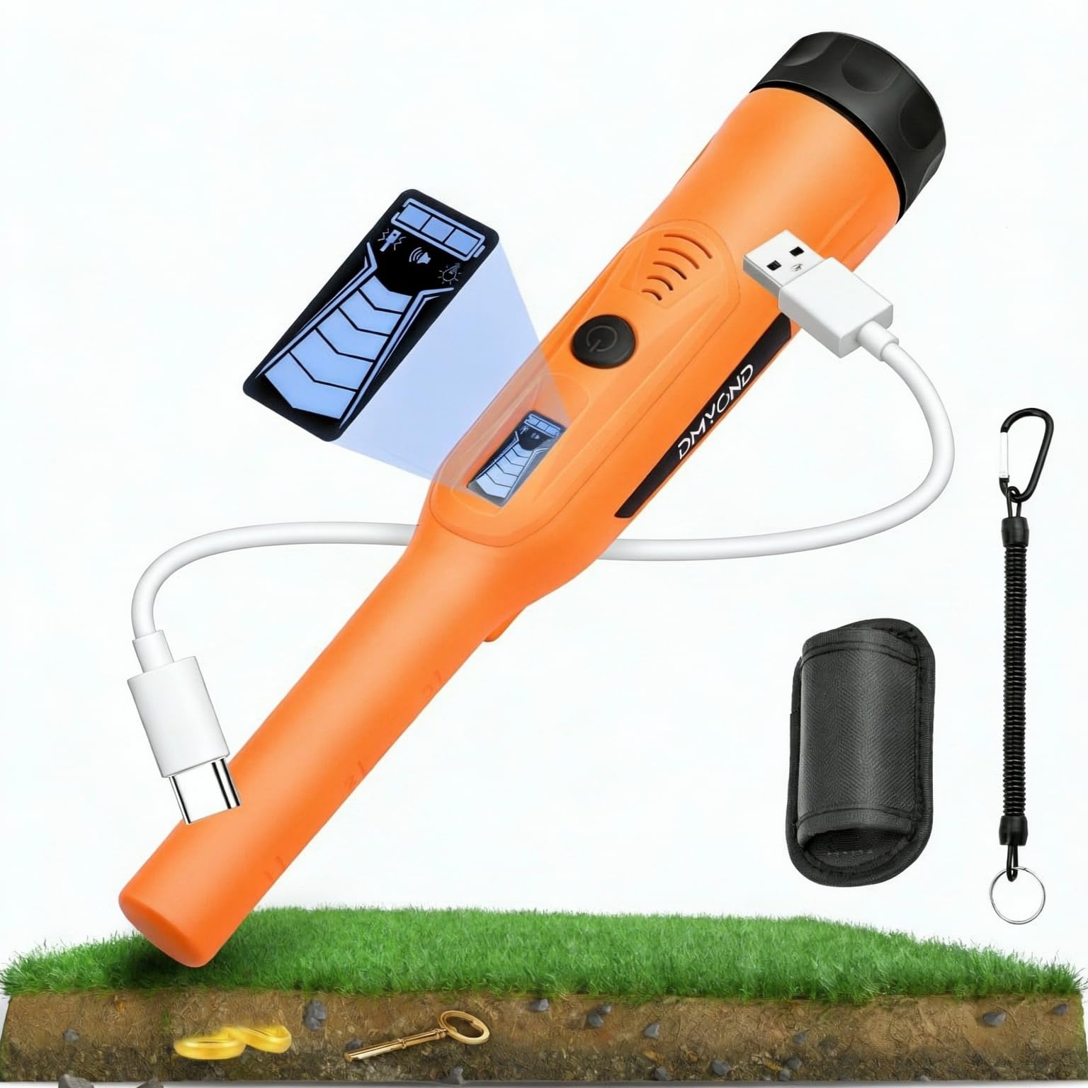 Dmyond Rechargeable Metal Detector Pinpointer,800mAh Battery,IP6 Waterproof | fo