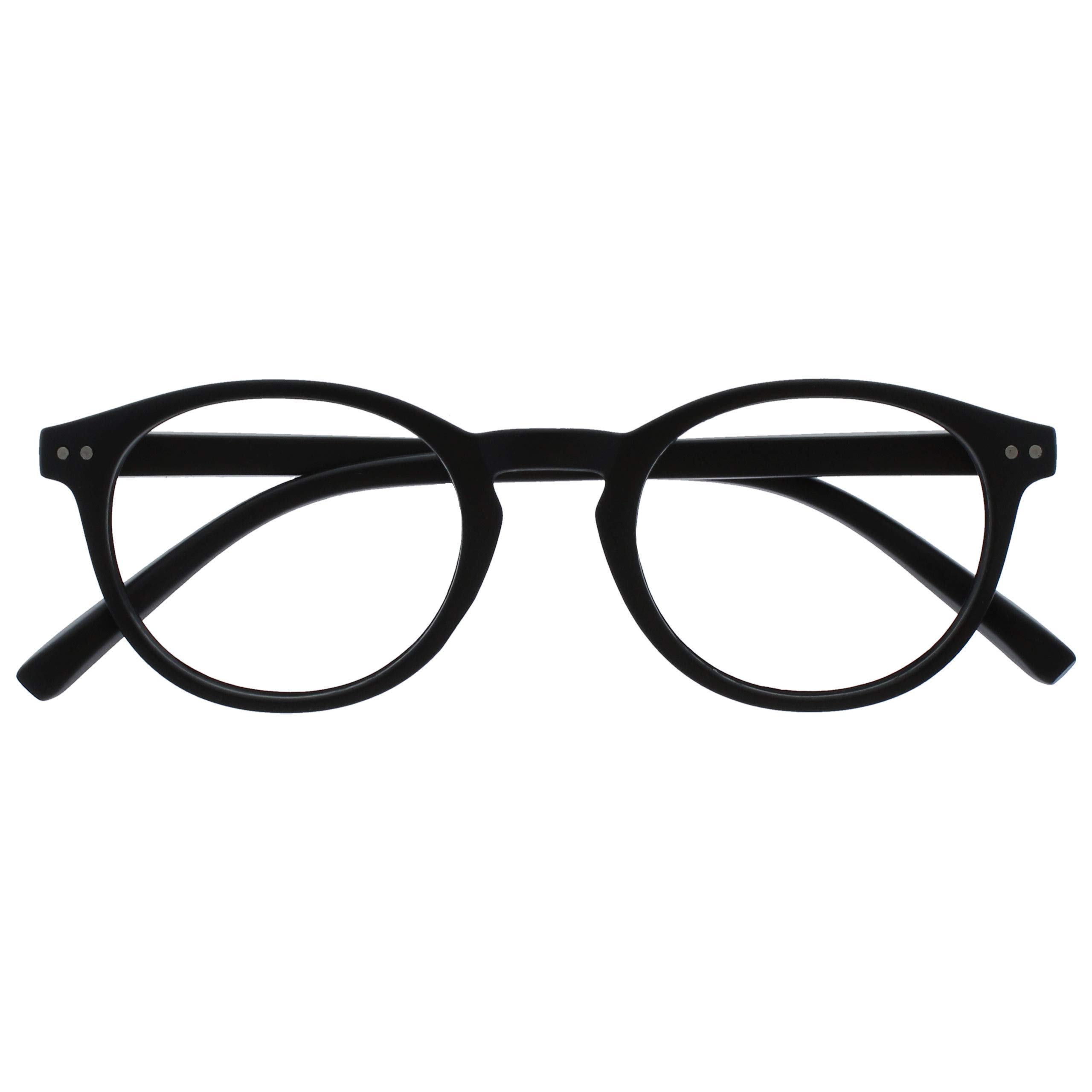 OPULIZE Zen Reading Glasses Cool Round Frame Spring Hinges Scratch Resistant Men
