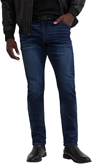 GUESS Men's Mid Rise Slim Fit Tapered Leg Jean, Ringer Wash Indigo, 32W X 32L