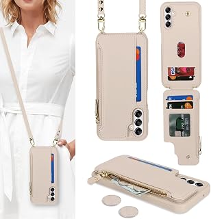 Cavor for Samsung Galaxy A14 5G Phone Case Wallet for Women, Cream