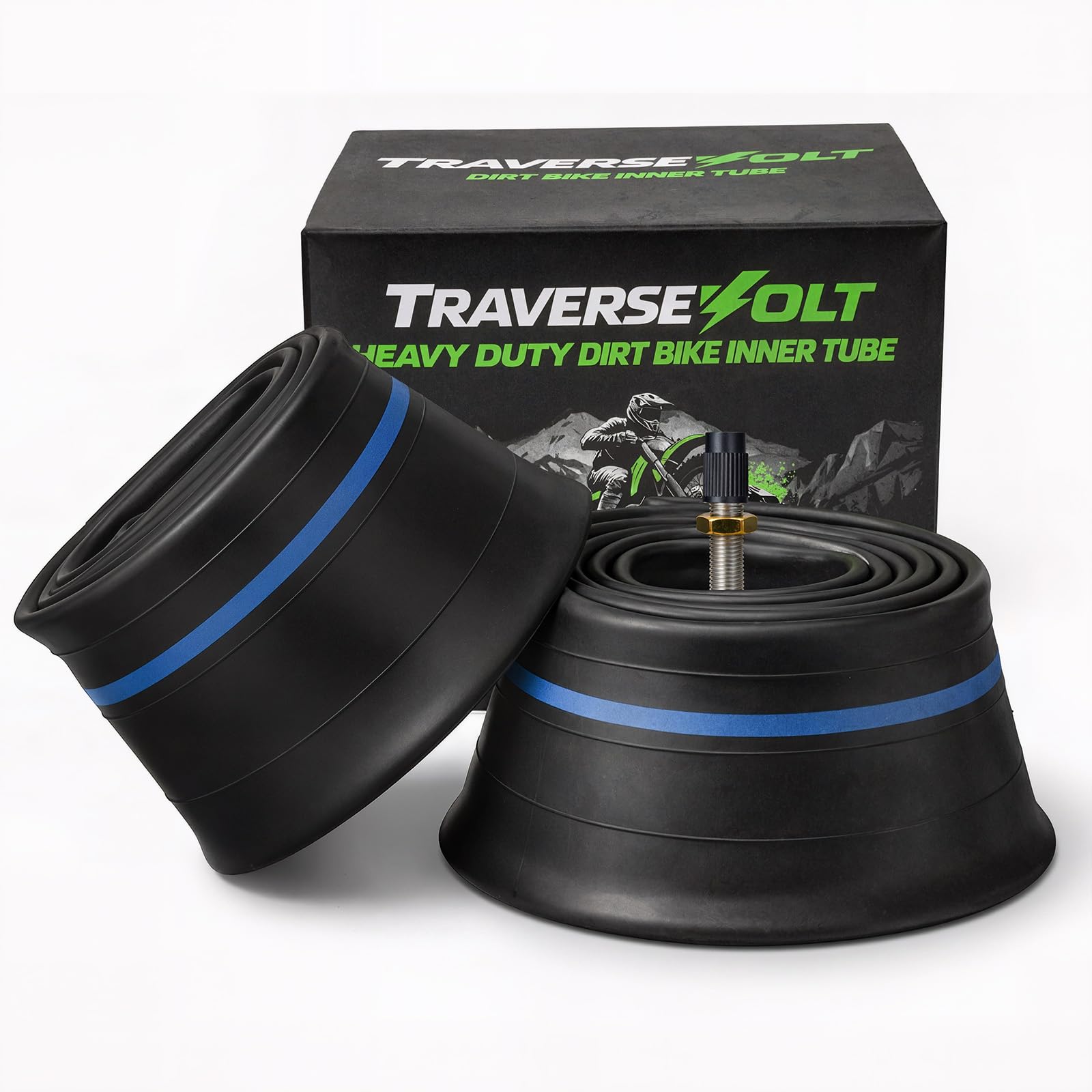 TRAVERSEVOLT 2.50/2.75-14 Dirt Bike Inner Tubes, 60/100-14, 2 Pack | Heavy Duty 