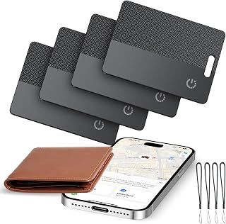 Ultra-Thin Wallet Tracker Card(iOS Only), Bluetooth Tracker Smart Card for Apple Find My iPhone Wallet GPS Tracker, Supports Wireless Charging, 10 Years Battery for Luggage, Wallets, Backpacks, Keys