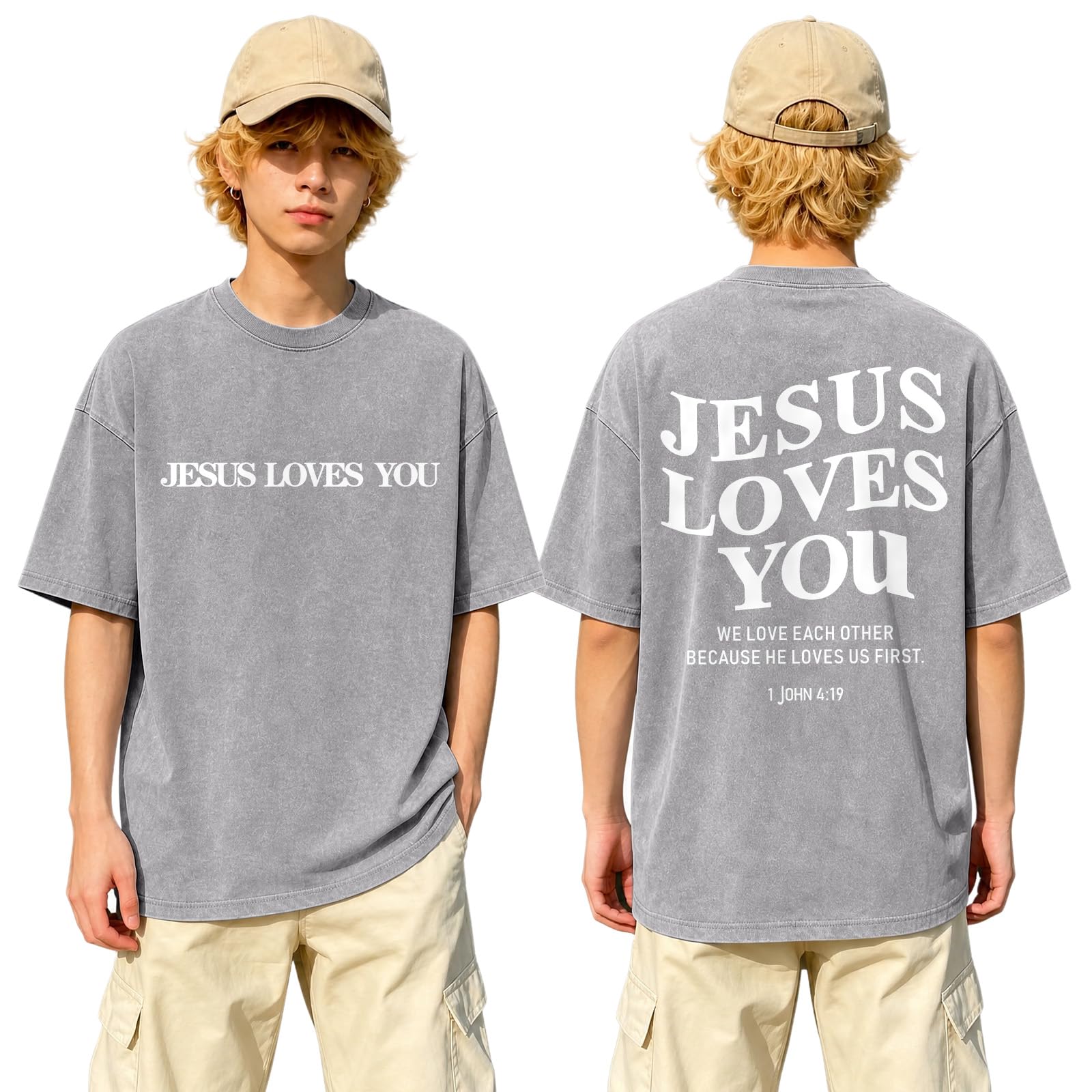 Boys Jesus Loves You Christian Shirts God Faith Shirt for Kids Bible Verse Relig