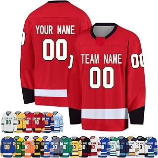 Custom Hockey Jersey for Mens Youth Kids Personalized Boys Ice Hockey Practice Jersey Uniform Add Own Name Number Team Logo