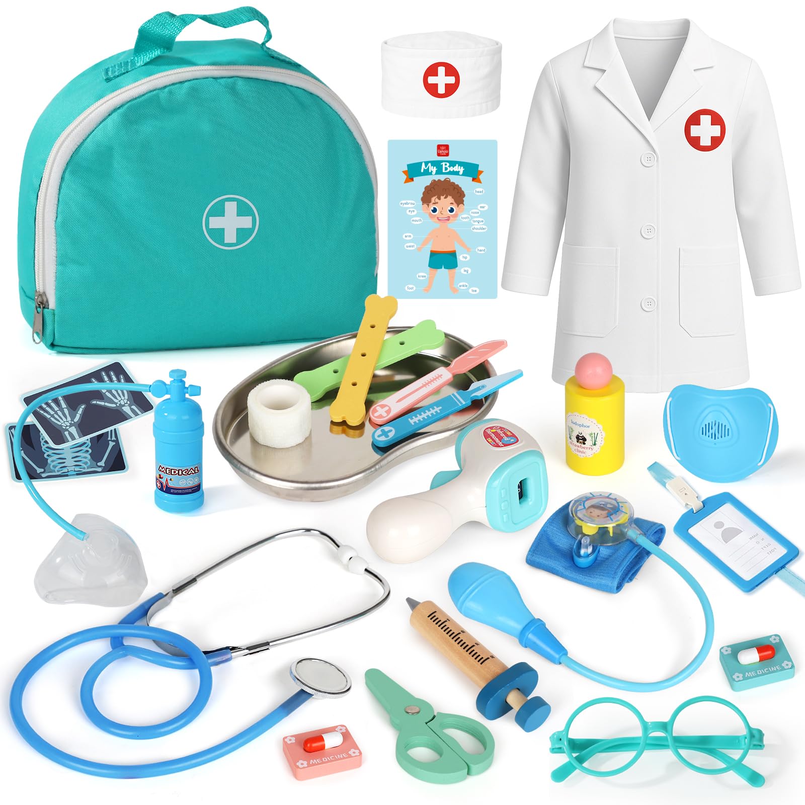 Lehoo Castle Kids Doctor Kit Toy, Pretend Play Doctor Set for Toddlers 3-8 | Rea