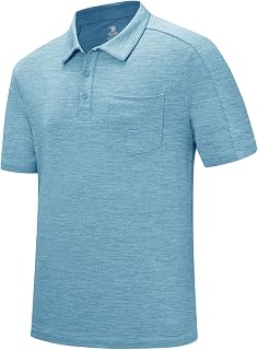 Rdruko Men's Polo Shirts Short Sleeve Quick Dry Outdoor Golf Sports Shirts with Pocket