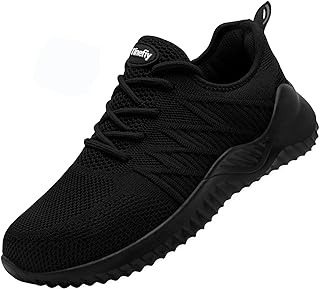 Tinefiy Steel Toe Shoes for Women Comfortable Safety Work Sneaker | Indestructible Comfortable Safety Sneakers, Lightweight Breathable Construction Shoes, Puncture Proof Work Shoes
