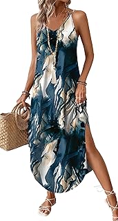 WIHOLL Summer Dresses Women 2026 Maxi Dress Boho Halter Dress Sundress Beach Holiday Travel Dresses