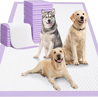 Gimars XXXXL 36"x36" Thicken Heavy Absorbency Dog Pad Extra Large- Jumbo Disposable Polymer Quick Dry No Leaking Pee Pads for Dogs, Cats, Rabbits Pets 30 Counts Purple
