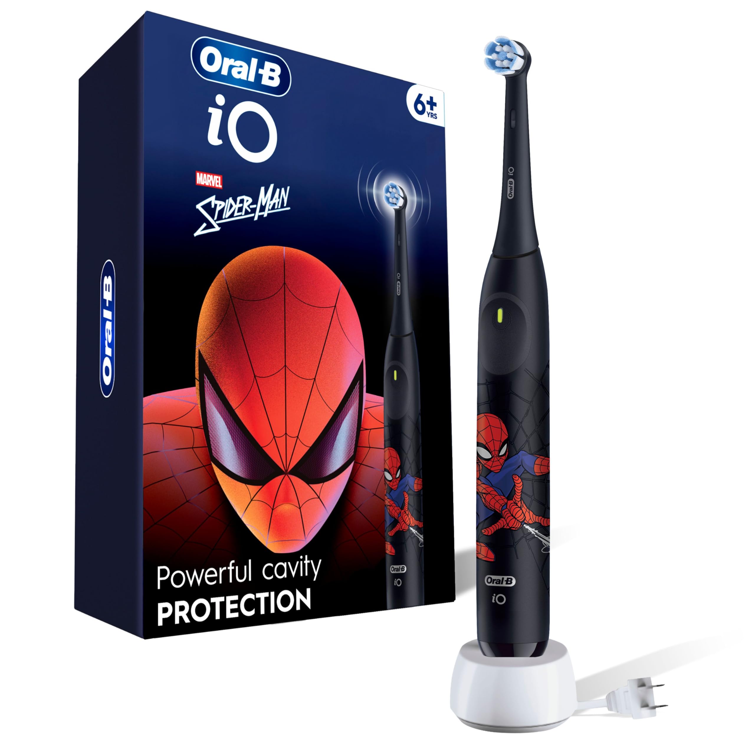 Oral-B iO Kids Rechargeable Electric Powered Toothbrush, Spiderman with 1 Gentle