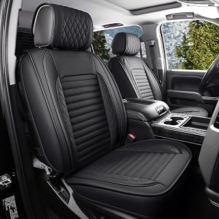JOJOBAY Chevy Silverado Seat Covers,GMC Sierra Seat Covers,Custom Fit 2007-2026 1500 2500HD 3500HD Crew Double Extended Regular Cab,LT LZT RST Trail Boss(Full Set,Black)