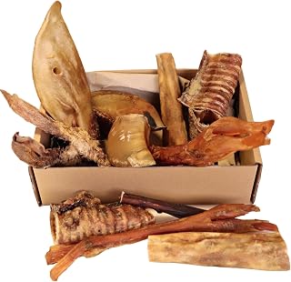 Natural Dog Chews, Tasty Long Lasting Variety Box of Doggy Chews, All Natural Treats - Chewy Yummy Chews for Adult Dogs (Large)