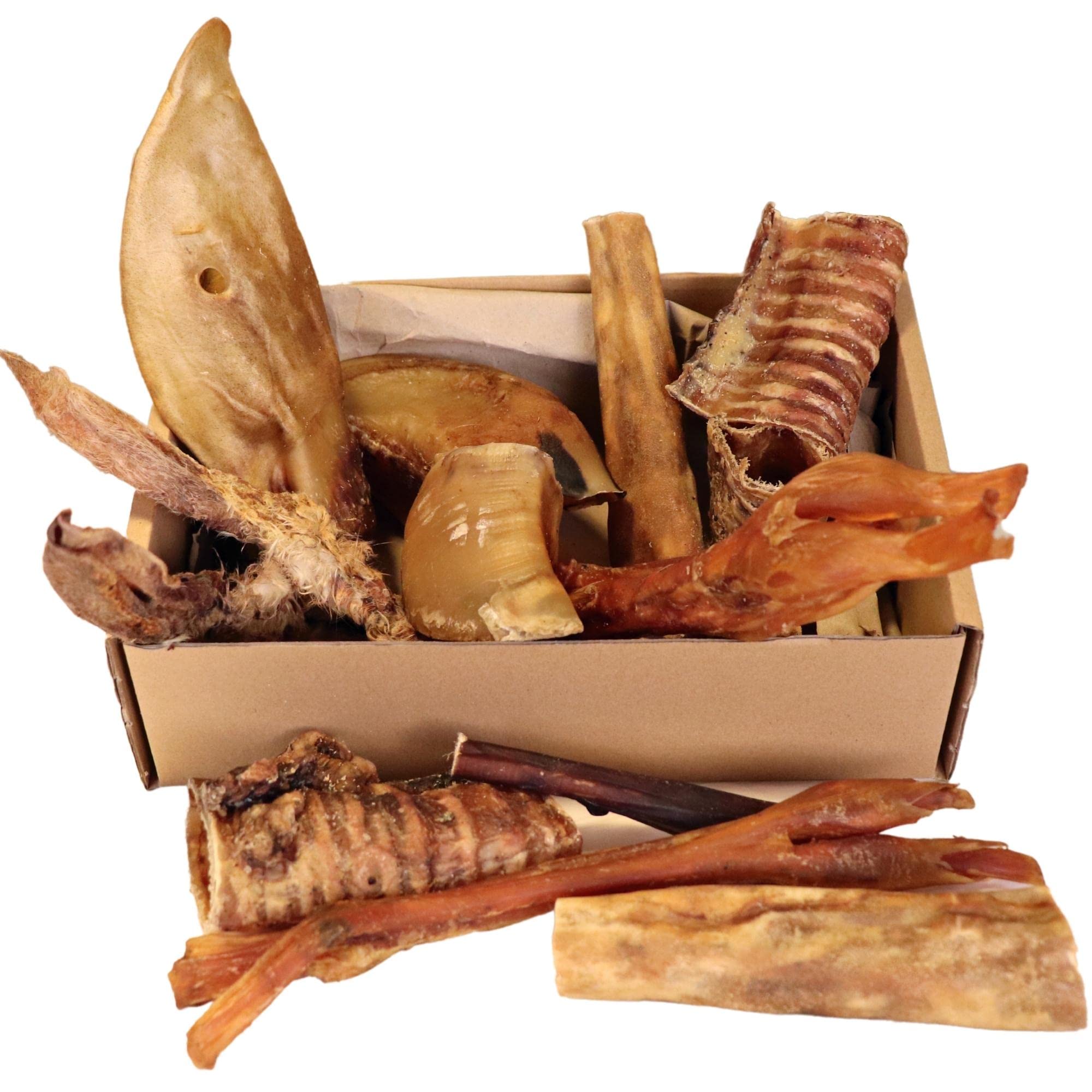 Natural Dog Chews, Tasty Long Lasting Variety Box of Doggy Chews, All Natural Tr
