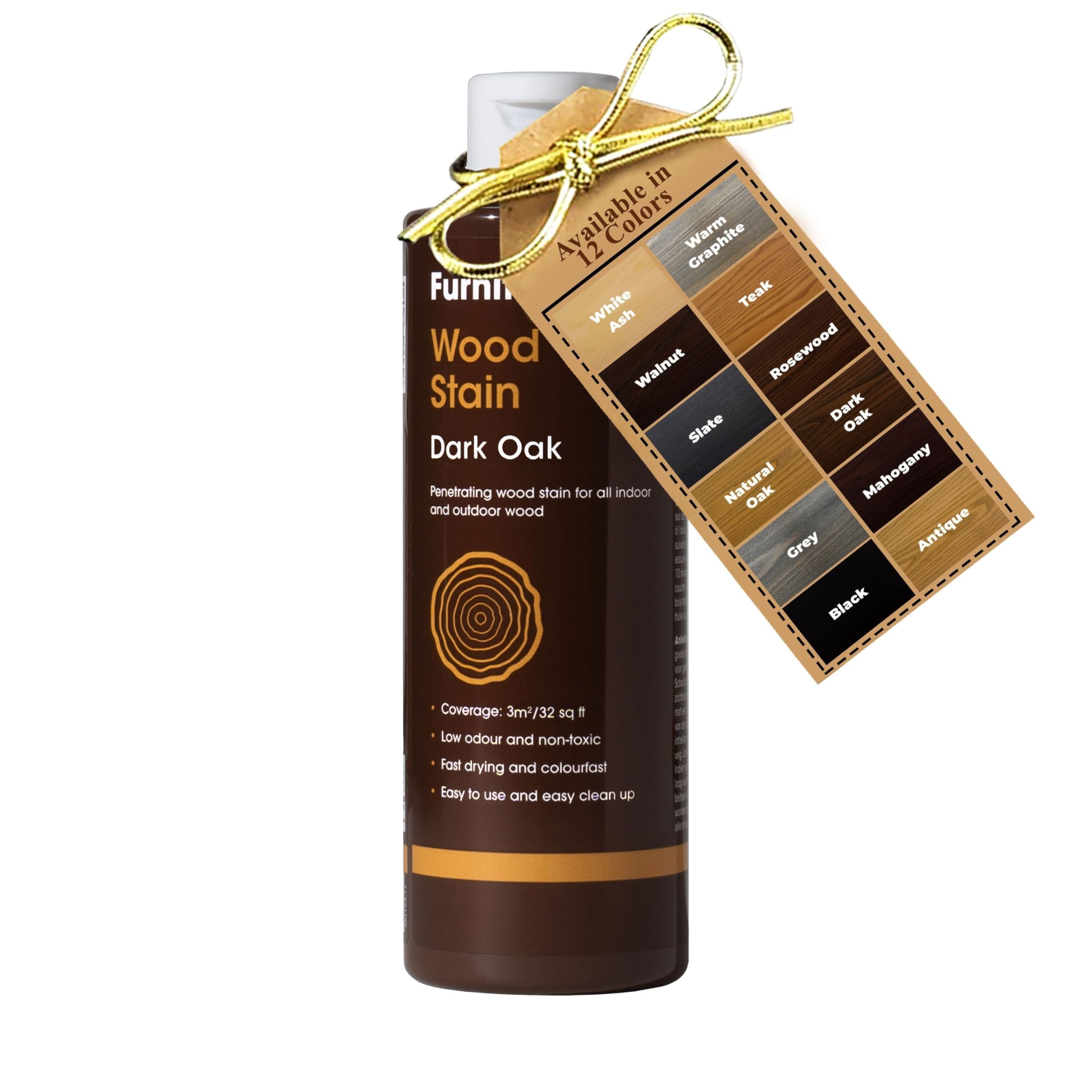 Furniture Clinic Wood Stain (Dark Oak) – Fast Drying, Highly Concentrated, and E