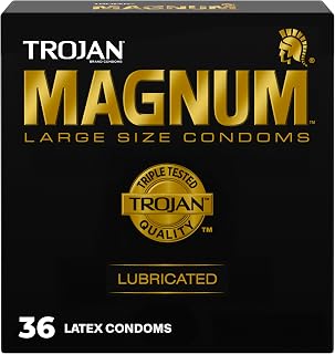 TROJAN Magnum Lubricated Large Condoms, 36 Count Pack | Comfortable and Smooth Lubricated Condoms, America's Number One Condom