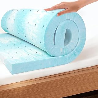 EGO Topper 3 Inch Cal King Memory Foam Mattress Topper, Cooling Gel Foam Mattress Topper for Pressure Relief, Ventilated Design Bed Topper in a Box, CertiPUR-US Certified, Medium