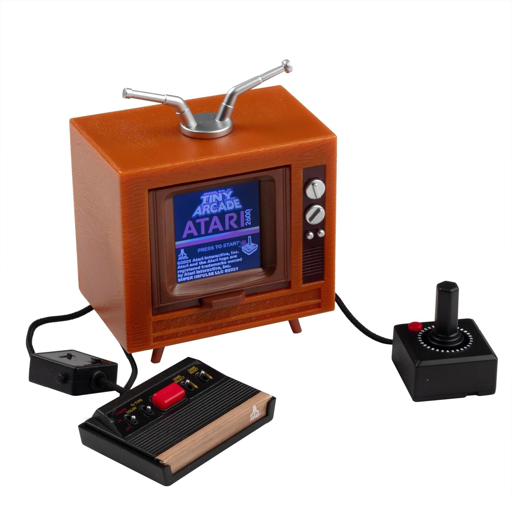 Tiny Arcade Atari 2600 Mini Console 3.5” Playable Retro TV & Controller with 10 