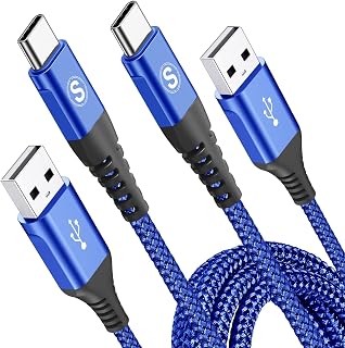 USB C Cable [3M, Pack of 2] Fast Charge 3A Wire Charger Type C Braided USB C Cable for iPhone 18 17 16 15 Pro Max, Samsung Galaxy S26/S25/S24/S23a S8,A71,A54,Sony,Note20,M31,Huawei,Xiaomi,Pixel,LG