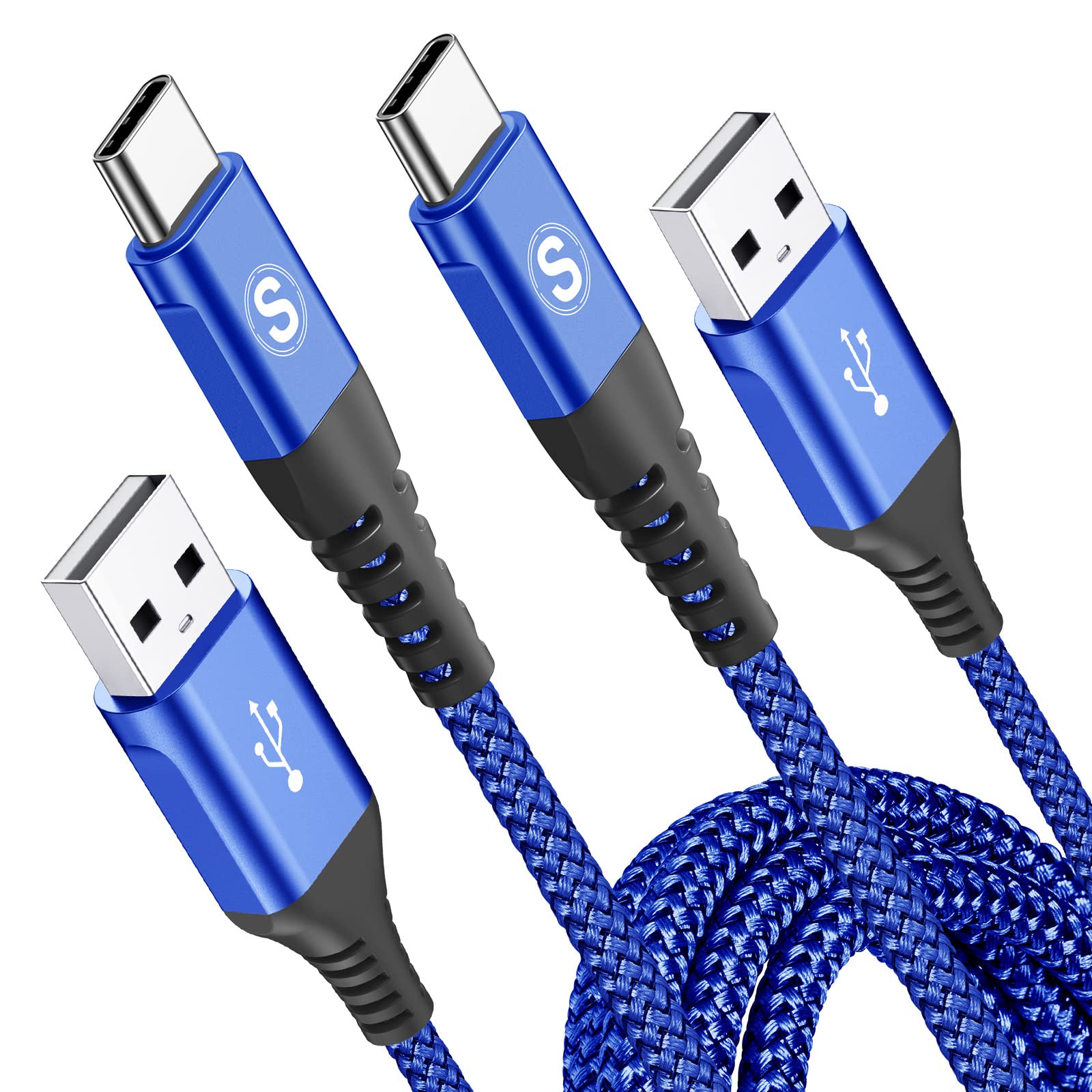 USB C Cable [3M, Pack of 2] Fast Charge 3A Wire Charger Type C Braided USB C Cab