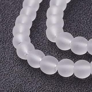 About 200 Strands 4mm Frosted Glass Round Beads Dark Red Crystal Round Beads for Jewelry Making Loose Beads for Necklace Bracelet Earring Making and Making