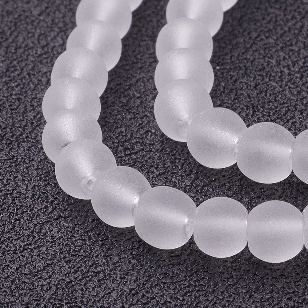 About 200 Strands 4mm Frosted Glass Round Beads Dark Red Crystal Round Beads for