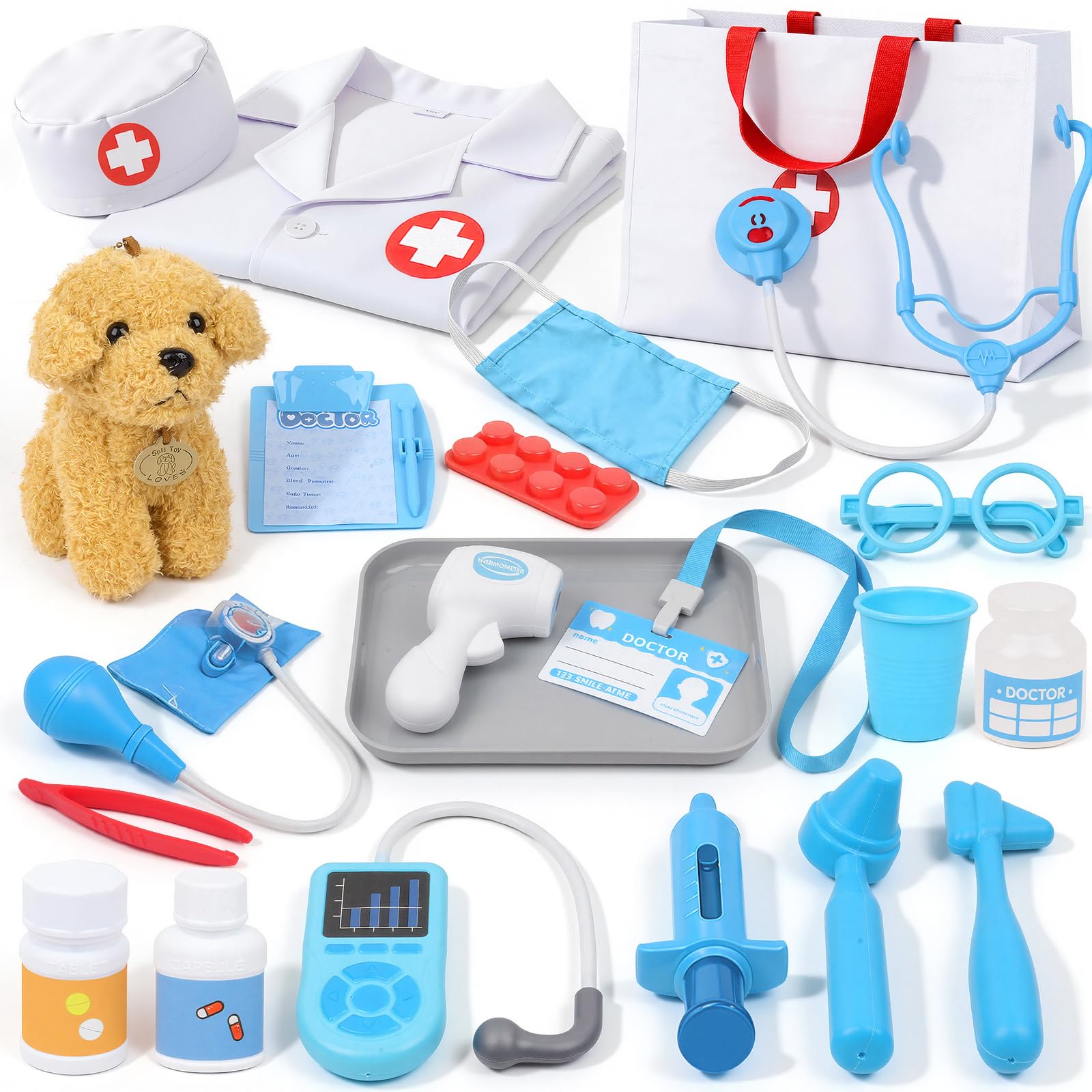 Doctor Kit for Kids 3-5 - Pretend Play Vet Set Toys for Boys Girls | Medical Kit