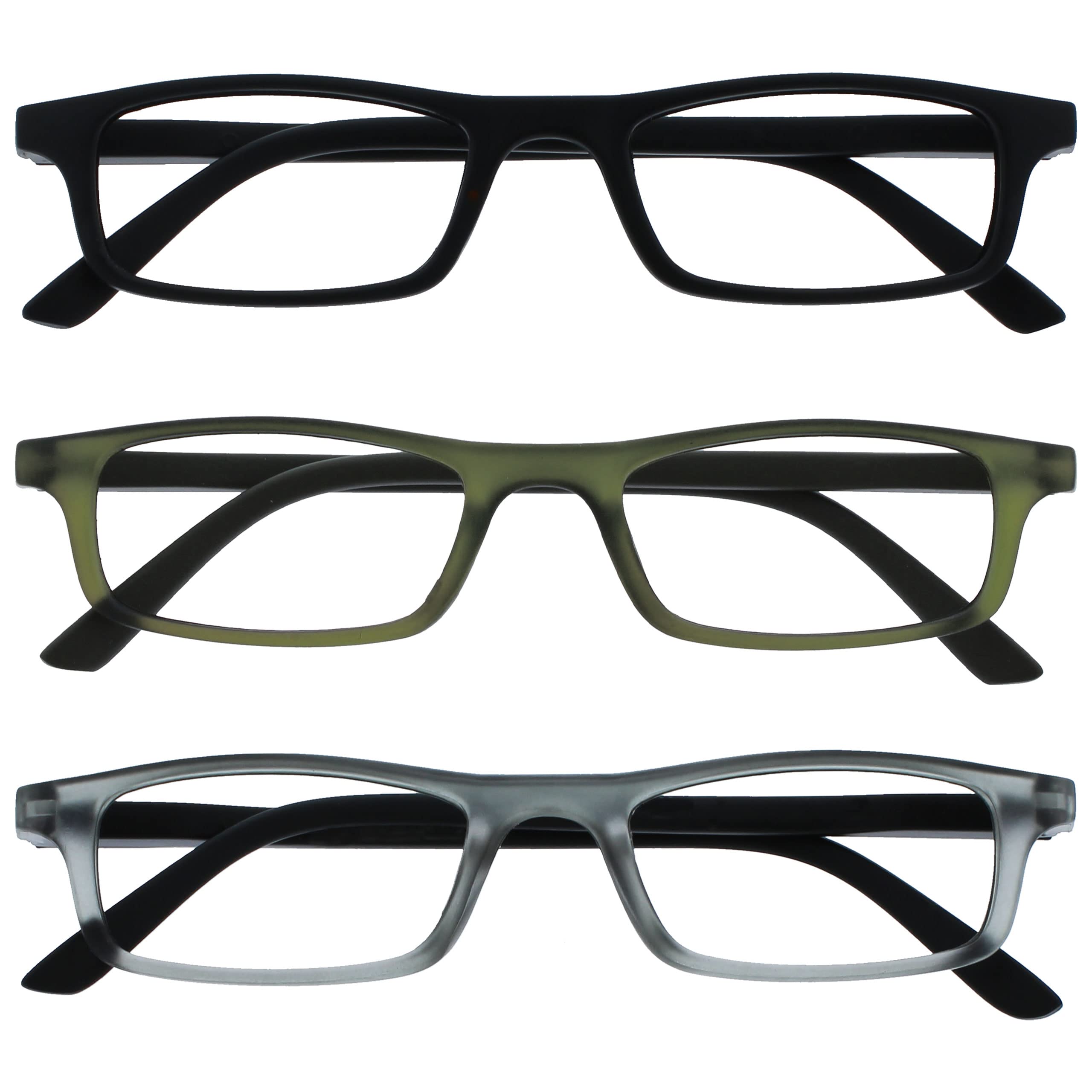 OPULIZE TED Reading Glasses for Women Men, Lightweight Narrow Rectangular Matt F