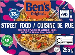 BEN'S ORIGINAL™ Street Food Teriyaki Style Rice with Chicken, Prepared Entrée, Microwave in 90 Seconds, 255 g