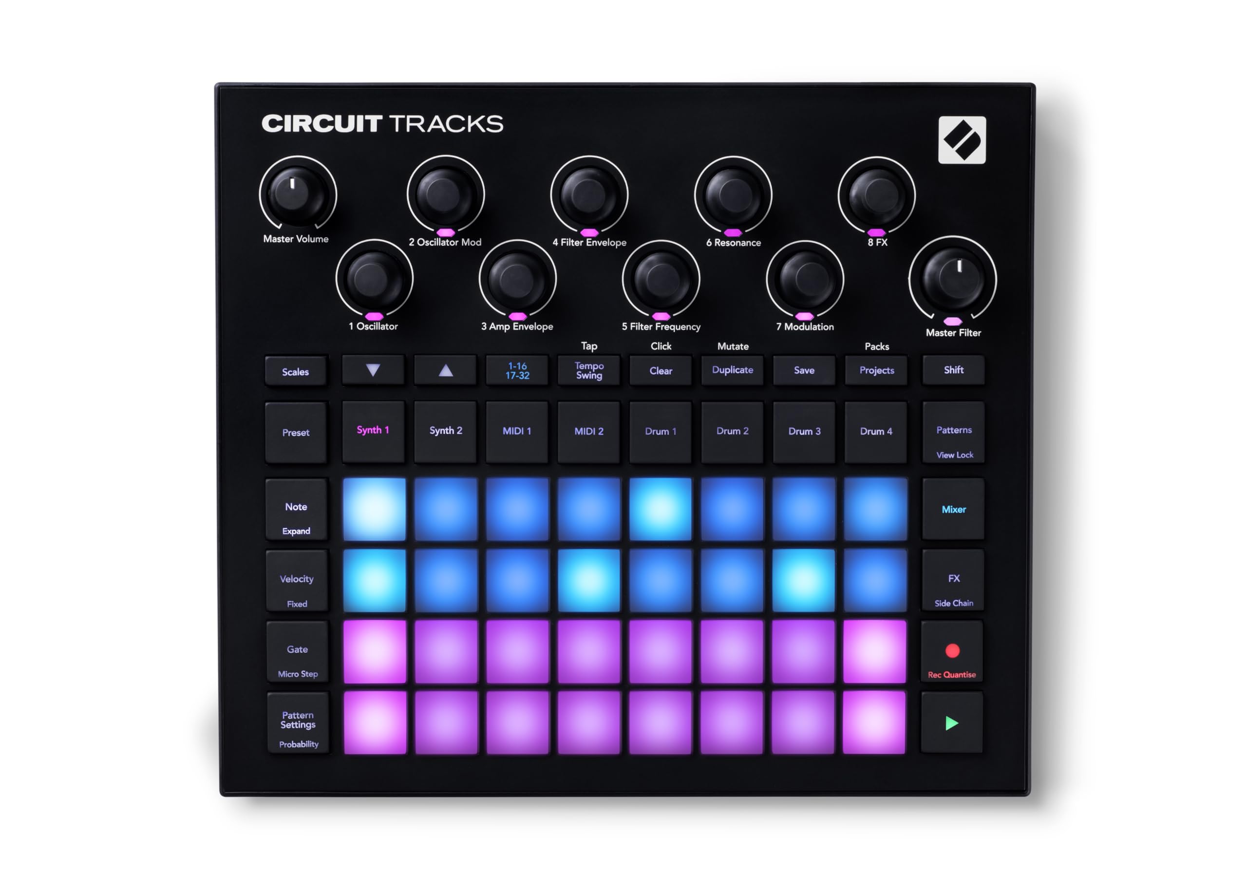 Novation Circuit Tracks Groovebox sequencer with synth tracks, MIDI tracks and d