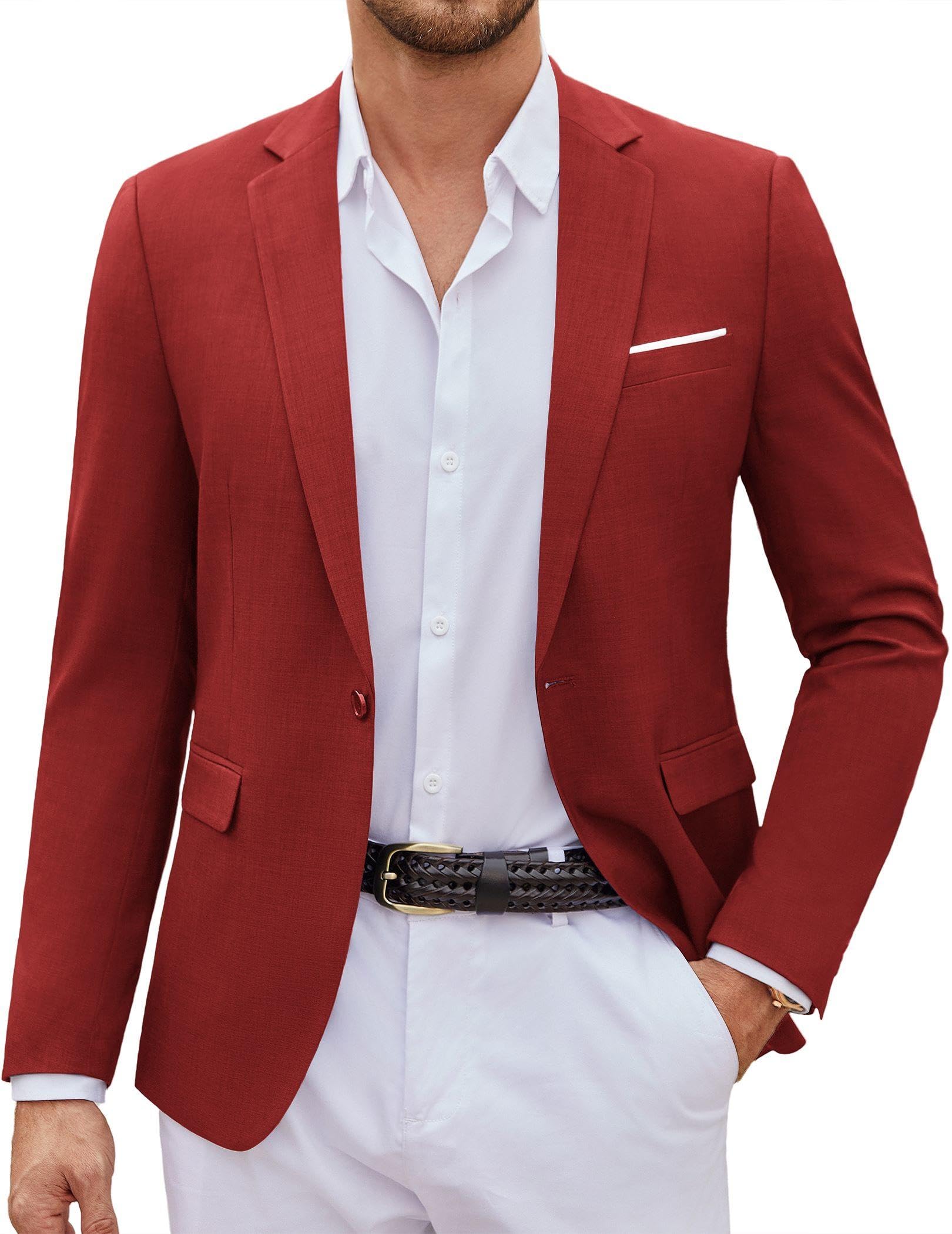 COOFANDY Mens Casual Blazer One Button Casual Jackets Casual Business Casual Jac