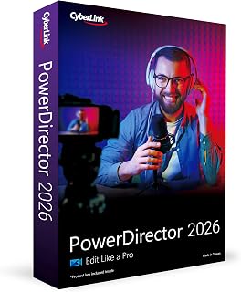 CyberLink PowerDirector 2026 | Video Editing Software for Windows | AI Video Editor, Screen Recorder, Slideshow Maker, Effects & Transitions | YouTube & Content Creation | Box with Download Code